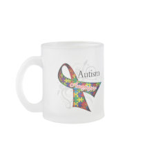 Scroll Ribbon - Autism Awareness Coffee Mugs