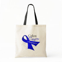 Scroll Ribbon Colon Cancer Awareness Canvas Bags