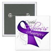 Scroll Ribbon - Cystic Fibrosis Awareness Button