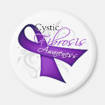 Scroll Ribbon - Cystic Fibrosis Awareness Fridge Magnets