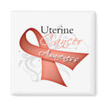 Scroll Ribbon Uterine Cancer Awareness magnets