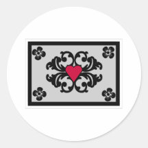 Scroll with heart round sticker