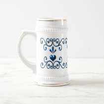 Scrolled Hearts stein rich blue mugs