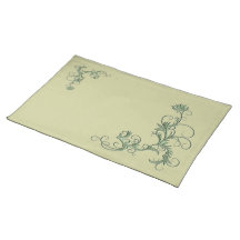 Scrolling Green Floral American MoJo Placemat