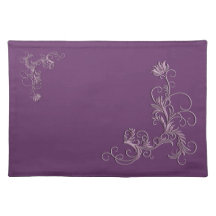 Scrolling Mauve Floral American MoJo Placemat