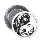 Scrolling Yin & Yang (black) Pinback Buttons