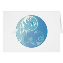 Scrolling Yin & Yang (Earth blues) Card