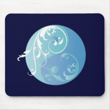 Scrolling Yin & Yang (Earth blues) Mouse Pads