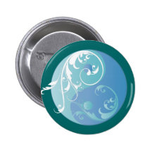 Scrolling Yin & Yang (Earth blues) Pinback Buttons
