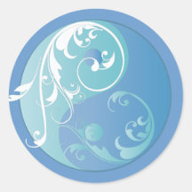 Scrolling Yin & Yang (Earth blues) Sticker