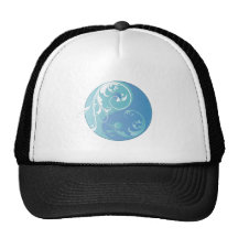 Scrolling Yin & Yang (Earth blues) Trucker Hats