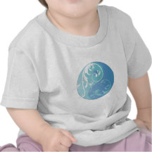 Scrolling Yin & Yang (Earth blues) Tshirt