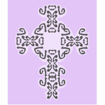 Scrolly Celtic Cross Frosted Background Cutout Photo Cut Out