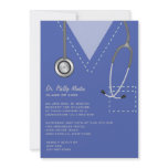Scrubs Blue Medical Graduation Invitation
