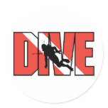 SCUBA Dive Round Sticker