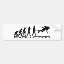 Scuba Diver Diving Water Sport Evolution Art Bumper Stickers
