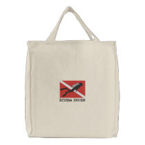 SCUBA Diver Embroidered Bag
