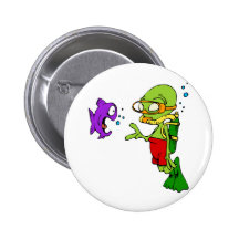 Scuba Diving Alien Pins