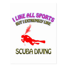 Scuba diving designs post card