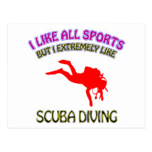 Scuba diving designs postcard