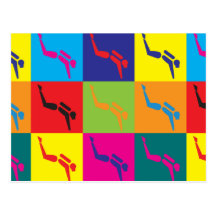 Scuba Diving Pop Art Post Cards