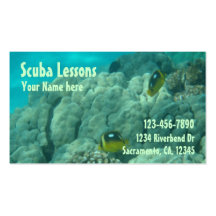 Scuba fish customizable business cards