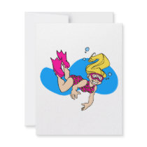 Scuba girl personalized announcements