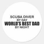 Scuba - World's Best Dad by Night Stickers