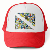 Scubadorable Diver Down Flag Hats