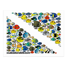 Scubadorable Diver Down Flag Post Cards