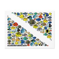 Scubadorable Diver Down Flag Post Cards