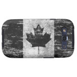 Scuffed and Worn Canadian Flag, black Galaxy SIII Covers