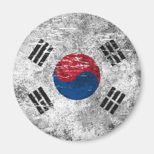 Scuffed and Worn South Korean Flag Fridge Magnet