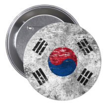 Scuffed and Worn South Korean Flag Pin
