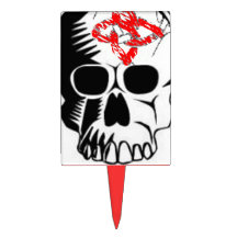 Scull Tattoo Face Cake Topper