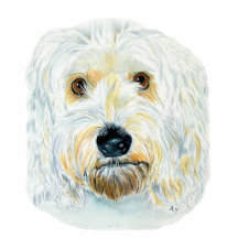 Sculpture blanche en Labradoodle Maggie Photo En Découpe
