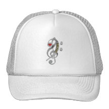 Sculpture en clef de musique d'amour casquettes