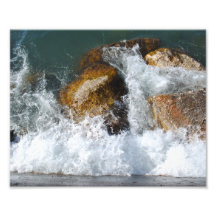 Se briser ondule sur des roches photos sur toile