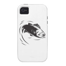 sea bass jumping retro vibe iPhone 4 cover