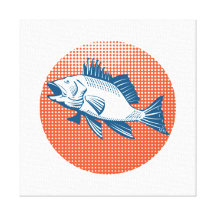 Sea Bass Retro Canvas Print