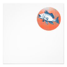 Sea Bass Retro Personalized Invitations