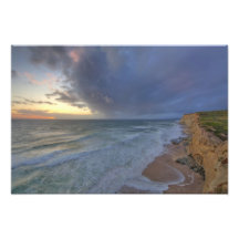 Sea cliffs catch days last light at Pomponi Art Photo