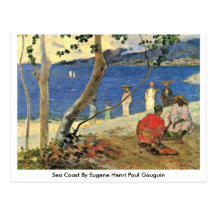 Sea Coast By Eugene Henri Paul Gauguin Postcards