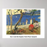 Sea Coast By Eugene Henri Paul Gauguin Print
