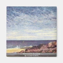 Sea Coast Of Normandy By Courbet Gustave Magnets