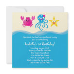 Sea Creatures Girl Birthday Invitation