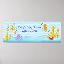 Sea Critters Sealife Customizable Birthday Banner Posters
