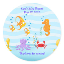 SEA CRITTERS Under Sea Baby Shower Favour Sticker