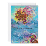 SEA DRAGON blue violet purple black yellow invitations
