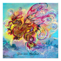 SEA DRAGON blue violet purple black yellow Custom Announcement